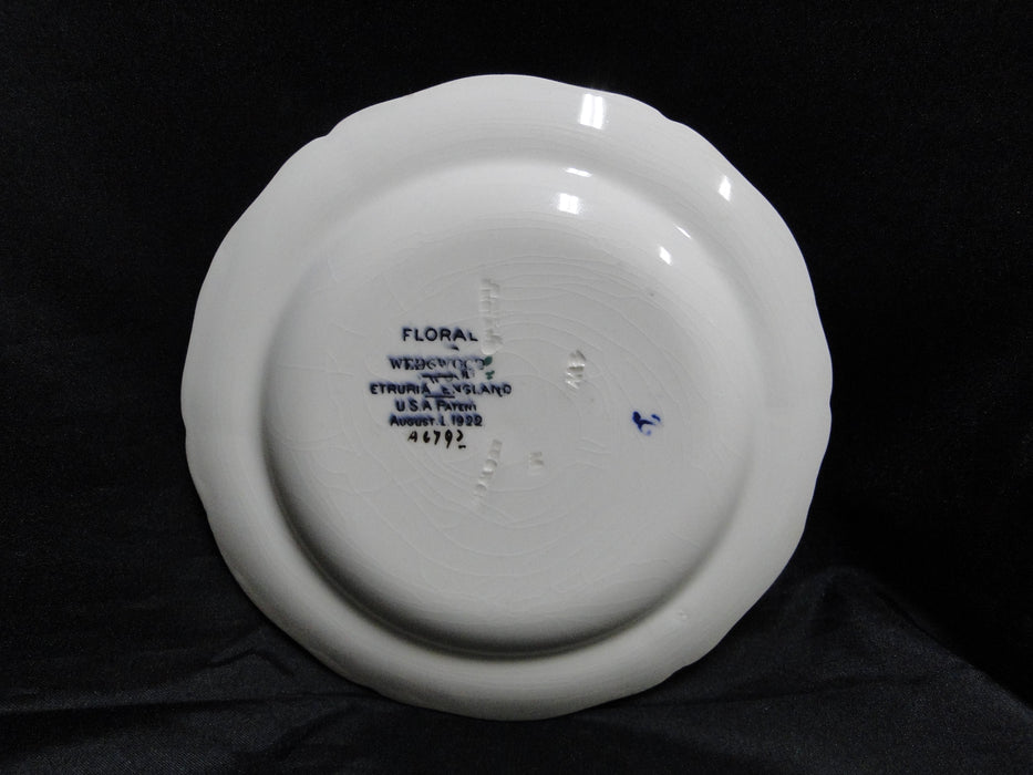 Wedgwood Floral, A6793, Flowers, Green Trim: Bread Plate (s), 6 3/8", Crazing