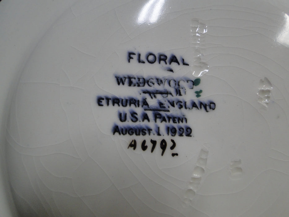 Wedgwood Floral, A6793, Flowers, Green Trim: Bread Plate (s), 6 3/8", Crazing