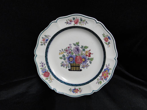 Wedgwood Floral, A6793, Flowers, Green Trim: Bread Plate (s), 6 3/8", Crazing