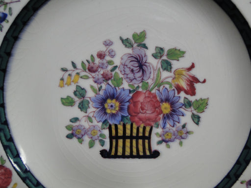Wedgwood Floral, A6793, Flowers, Green Trim: Bread Plate (s), 6 3/8", Crazing