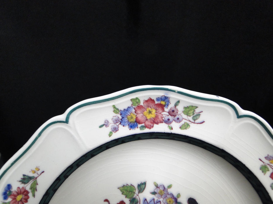 Wedgwood Floral, A6793, Flowers, Green Trim: Bread Plate (s), 6 3/8", Crazing