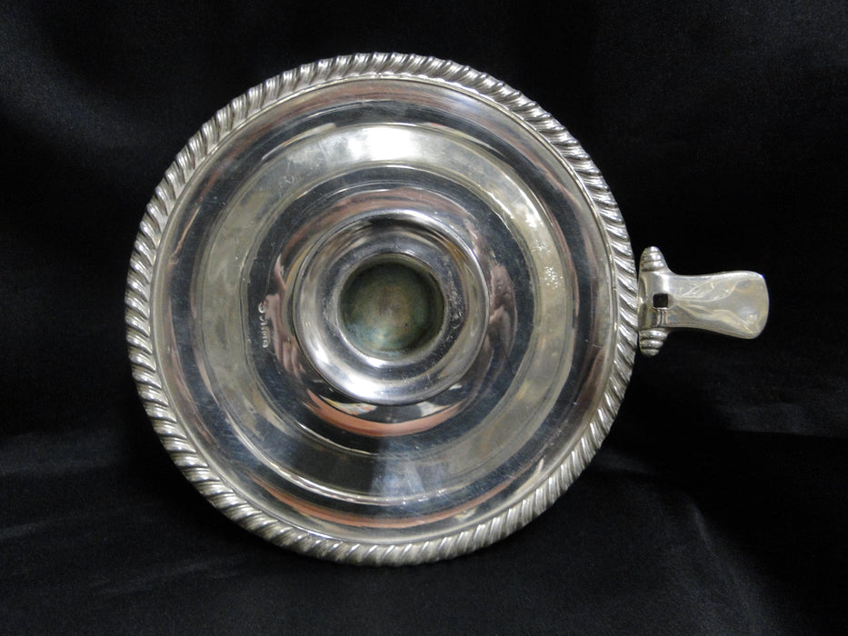 Silverplate w/ Rope Edge: Candlestick Holder w/ Thumb Rest, Hanging Snuffer