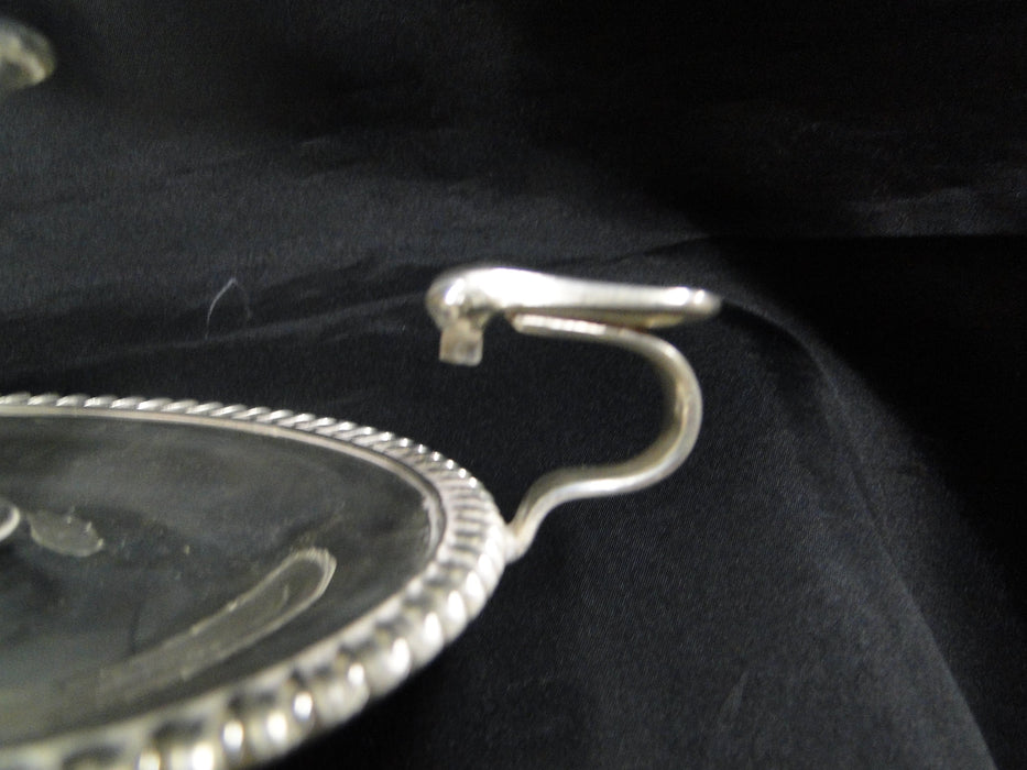 Silverplate w/ Rope Edge: Candlestick Holder w/ Thumb Rest, Hanging Snuffer