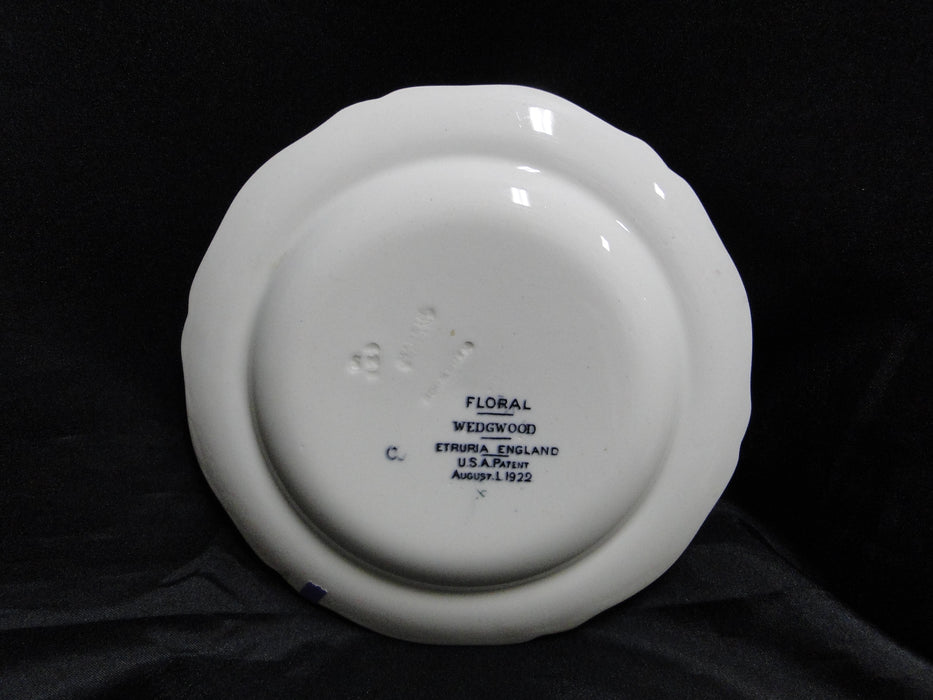 Wedgwood Floral, A6793, Flowers, Green Trim: Bread Plate (s), 6 3/8", As Is