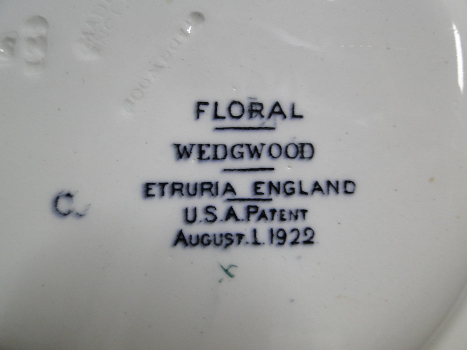 Wedgwood Floral, A6793, Flowers, Green Trim: Bread Plate (s), 6 3/8", As Is