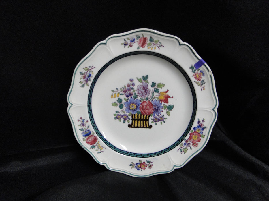 Wedgwood Floral, A6793, Flowers, Green Trim: Bread Plate (s), 6 3/8", As Is