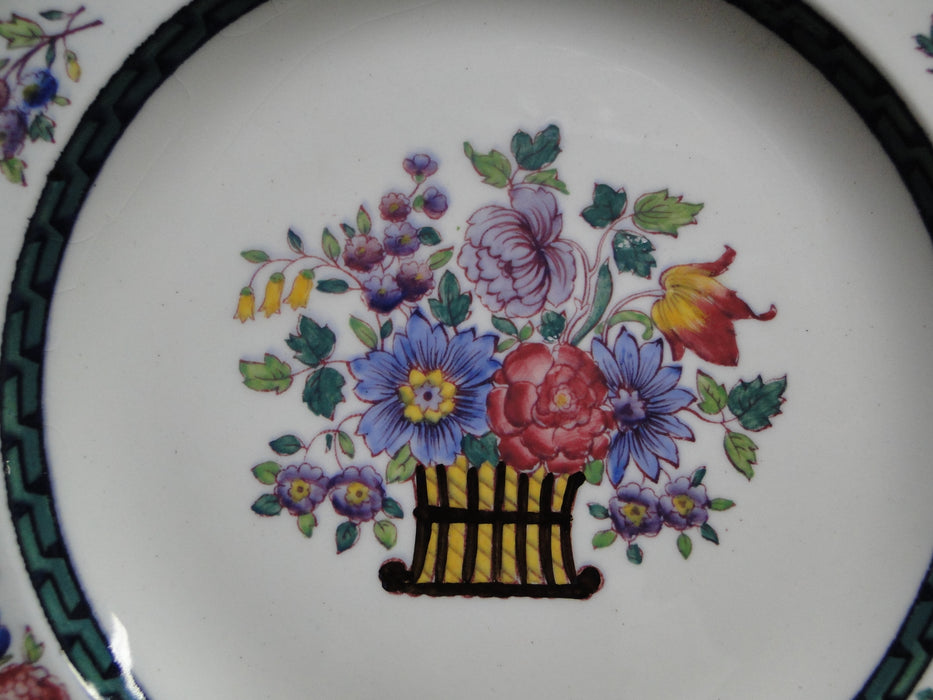 Wedgwood Floral, A6793, Flowers, Green Trim: Bread Plate (s), 6 3/8", As Is