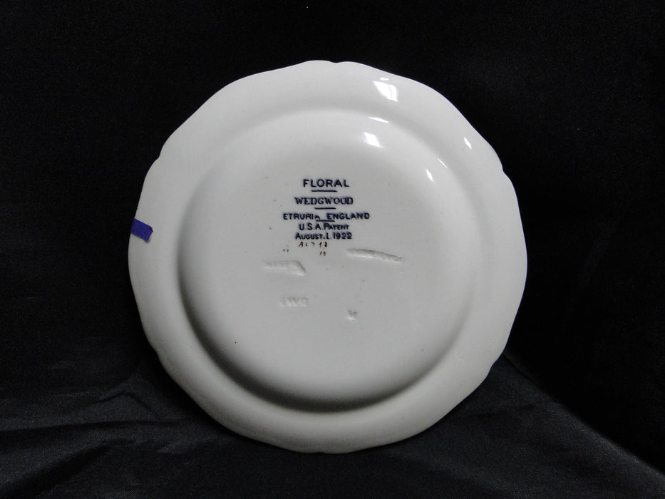 Wedgwood Floral, A6793, Flowers, Green Trim: Bread Plate (s), 6 3/8", As Is