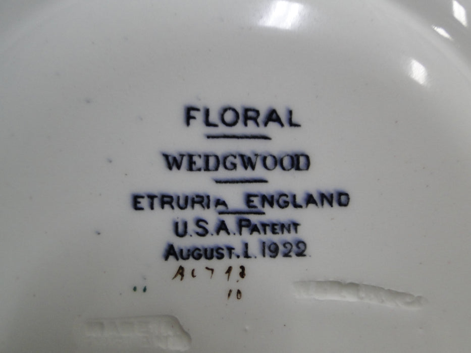 Wedgwood Floral, A6793, Flowers, Green Trim: Bread Plate (s), 6 3/8", As Is