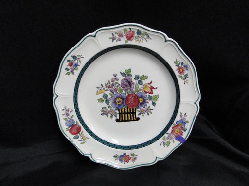 Wedgwood Floral, A6793, Flowers, Green Trim: Bread Plate (s), 6 3/8", As Is