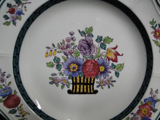 Wedgwood Floral, A6793, Flowers, Green Trim: Bread Plate (s), 6 3/8", As Is