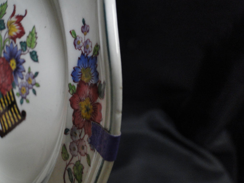 Wedgwood Floral, A6793, Flowers, Green Trim: Bread Plate (s), 6 3/8", As Is