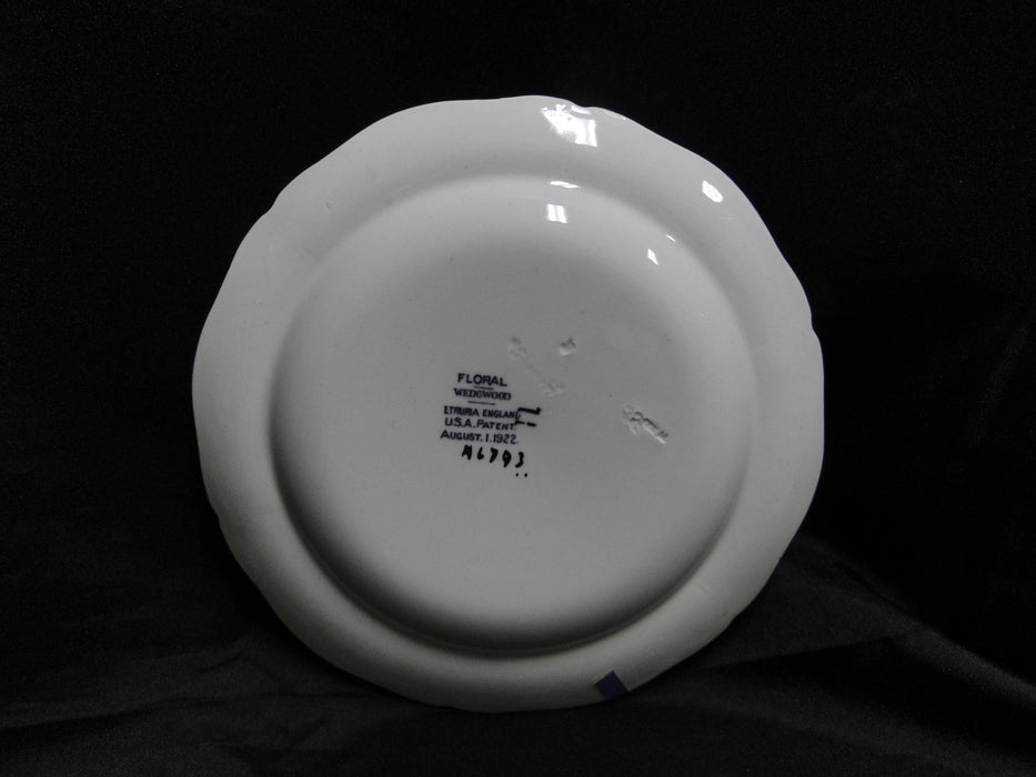 Wedgwood Floral, A6793, Flowers, Green Trim: Bread Plate (s), 6 3/8", As Is