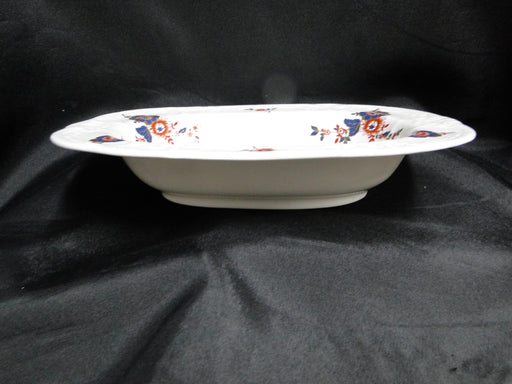 Coalport St Louis, White w/ Blue, Rust, Gold: Oval Serving Bowl, 9 3/8"