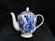 Grace's Teaware Blue Florals on White: Teapot & Lid, 7 1/4"Tall