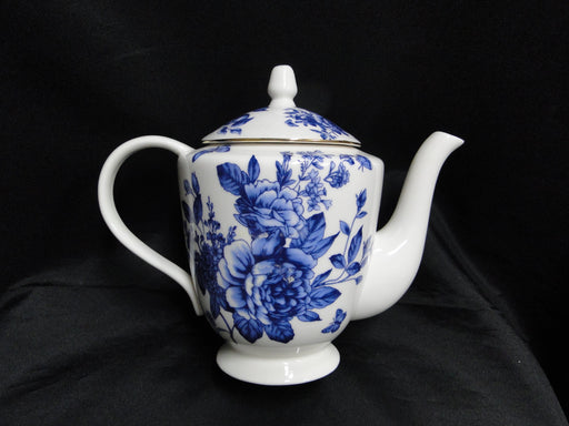 Grace's Teaware Blue Florals on White: Teapot & Lid, 7 1/4"Tall