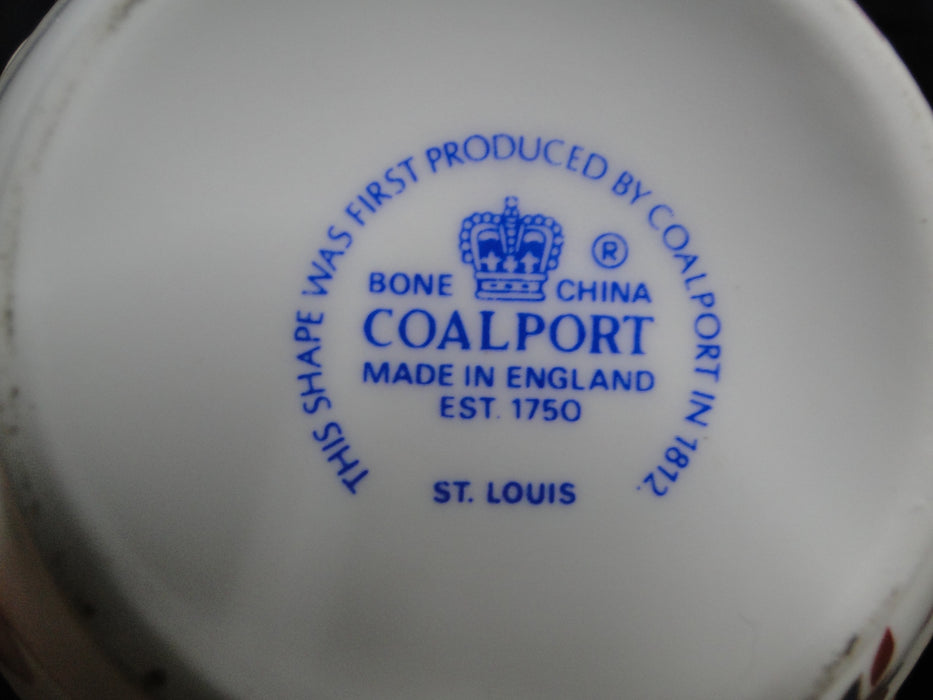 Coalport St Louis, White w/ Blue, Rust, Gold: Creamer / Cream Pitcher, 2 3/4"