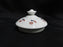Coalport St Louis, White w/ Blue, Rust, Gold: Sugar Bowl & Lid, 3 3/4" Tall