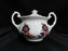 Coalport St Louis, White w/ Blue, Rust, Gold: Sugar Bowl & Lid, 3 3/4" Tall