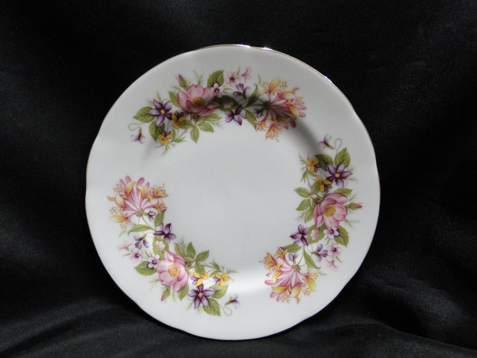Colclough Wayside, Flowers on White: Bread Plate (s), 6 1/4"