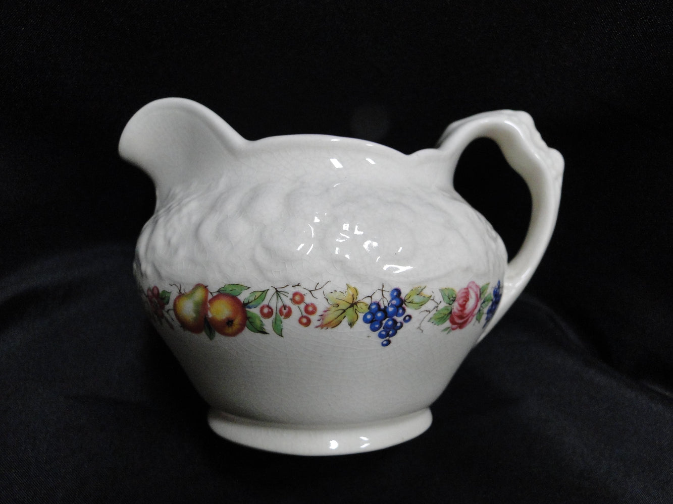 Crown Ducal Florentine Garden, Fruit: Creamer / Cream Pitcher, 3", Crazing