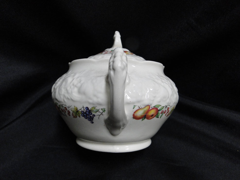 Crown Ducal Florentine Garden, Fruit: Sugar Bowl & Lid, 4", Crazing