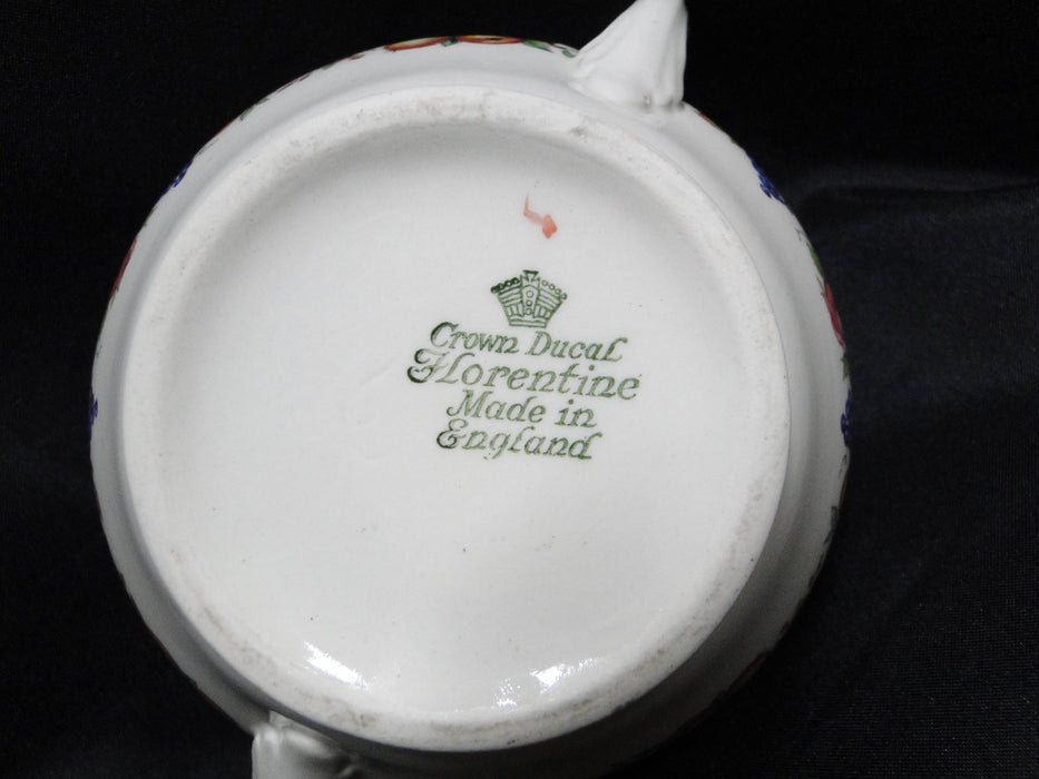 Crown Ducal Florentine Garden, Fruit: Sugar Bowl & Lid, 4", Crazing