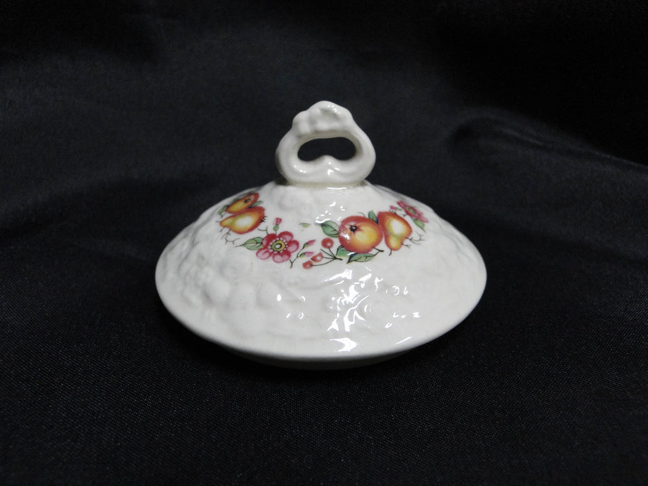 Crown Ducal Florentine Garden, Fruit: Sugar Bowl & Lid, 4", Crazing