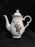 White w/ Pink Moss Rose, Gold Trim: Coffee Pot & Lid, 8 1/4" Tall