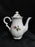 White w/ Pink Moss Rose, Gold Trim: Coffee Pot & Lid, 8 1/4" Tall