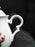 White w/ Pink Moss Rose, Gold Trim: Coffee Pot & Lid, 8 1/4" Tall