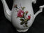 White w/ Pink Moss Rose, Gold Trim: Coffee Pot & Lid, 8 1/4" Tall