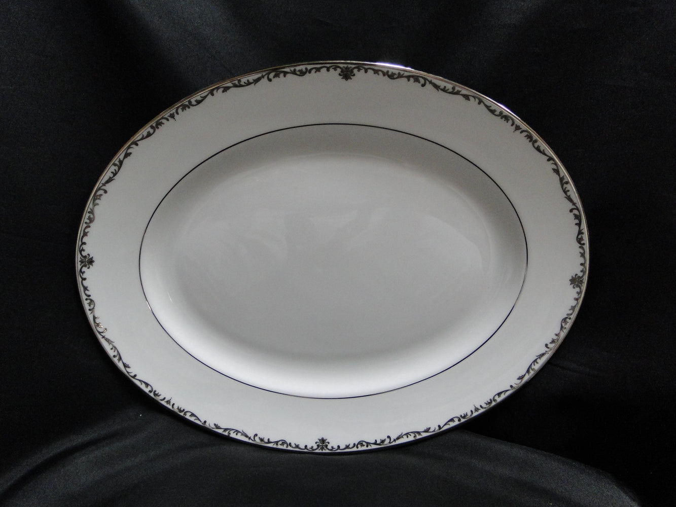 Lenox Coronet Platinum, Platinum Scrolls: Oval Serving Platter, 13 1/4"