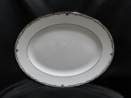 Lenox Coronet Platinum, Platinum Scrolls: Oval Serving Platter, 13 1/4"