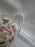 Coastline Imports Gracie China Pink Roses on Pale Yellow: Teapot & Lid, 6"