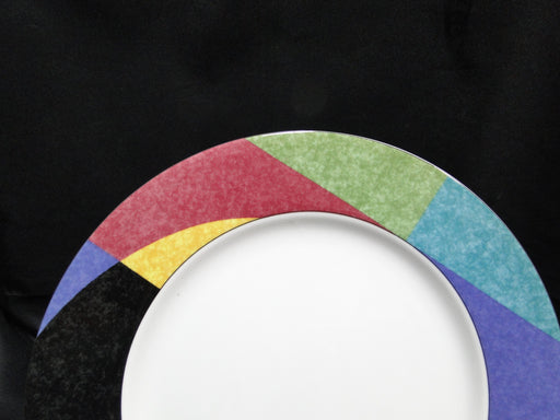 Mikasa Currents, Multicolor Geometric Rim: Round Platter, 12", As Is