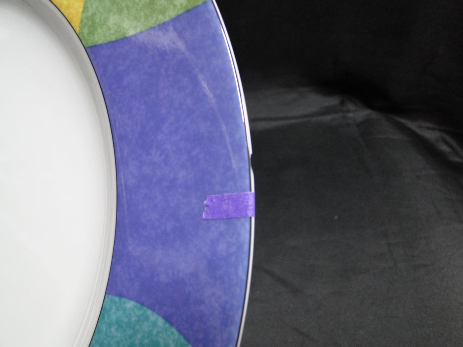 Mikasa Currents, Multicolor Geometric Rim: Round Platter, 12", As Is