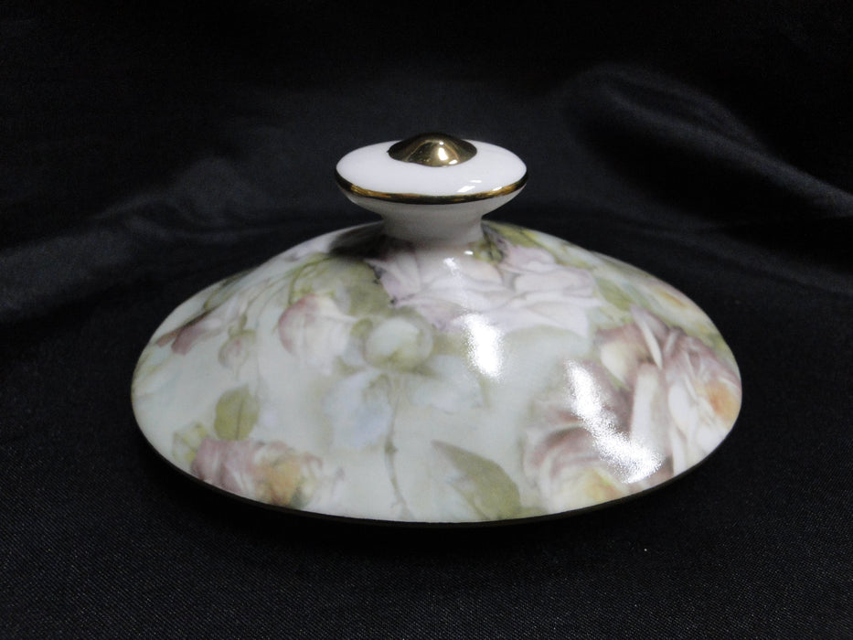 Grace's Teaware White Roses & Green Leaves: Teapot & Lid, 6 1/8"Tall