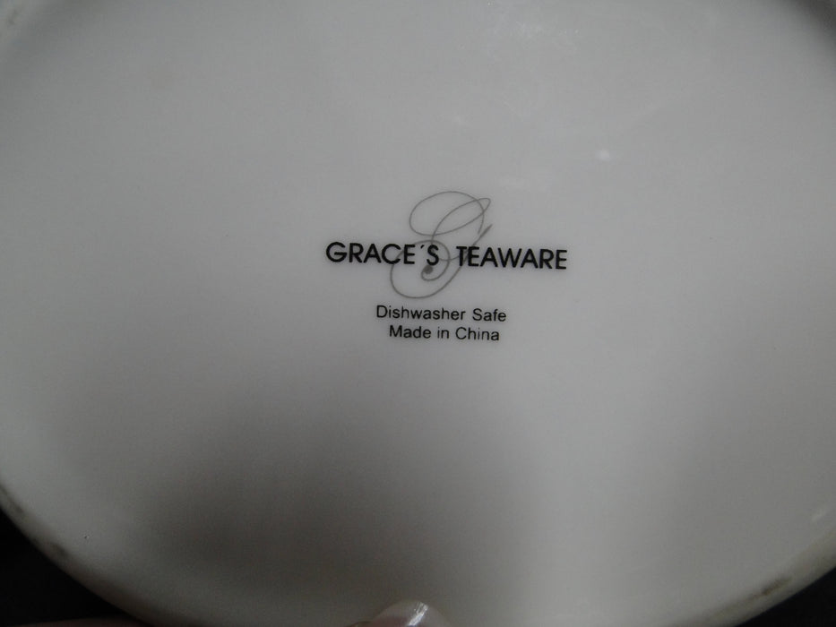 Grace's Teaware White Roses & Green Leaves: Teapot & Lid, 6 1/8"Tall