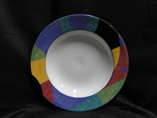Mikasa Currents, Multicolor Geometric Rim: Rim Soup Bowl, 8 5/8", As Is