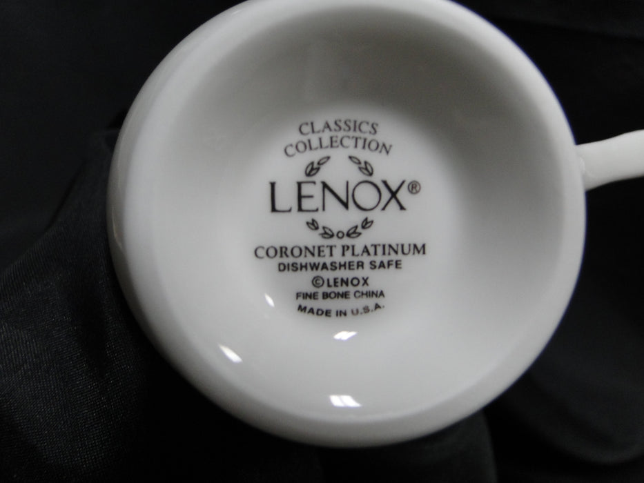 Lenox Coronet Platinum, Platinum Scrolls: Cup & Saucer Set (s), 3" Tall