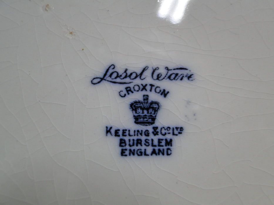 Keeling Croxton, Flow Blue, Antique: Round Serving Bowl, No Lid, Crazing