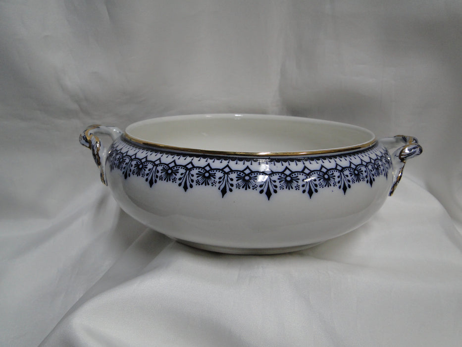 Keeling Croxton, Flow Blue, Antique: Round Serving Bowl, No Lid, Crazing