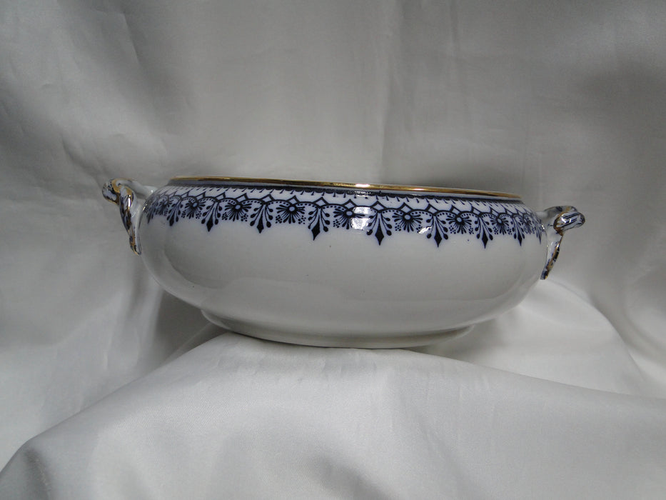 Keeling Croxton, Flow Blue, Antique: Round Serving Bowl, No Lid, Crazing