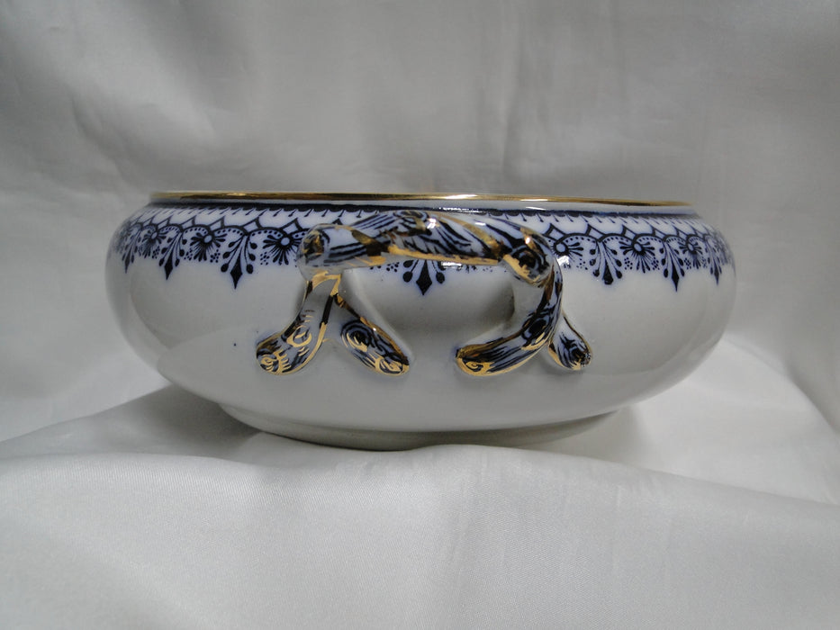 Keeling Croxton, Flow Blue, Antique: Round Serving Bowl, No Lid, Crazing