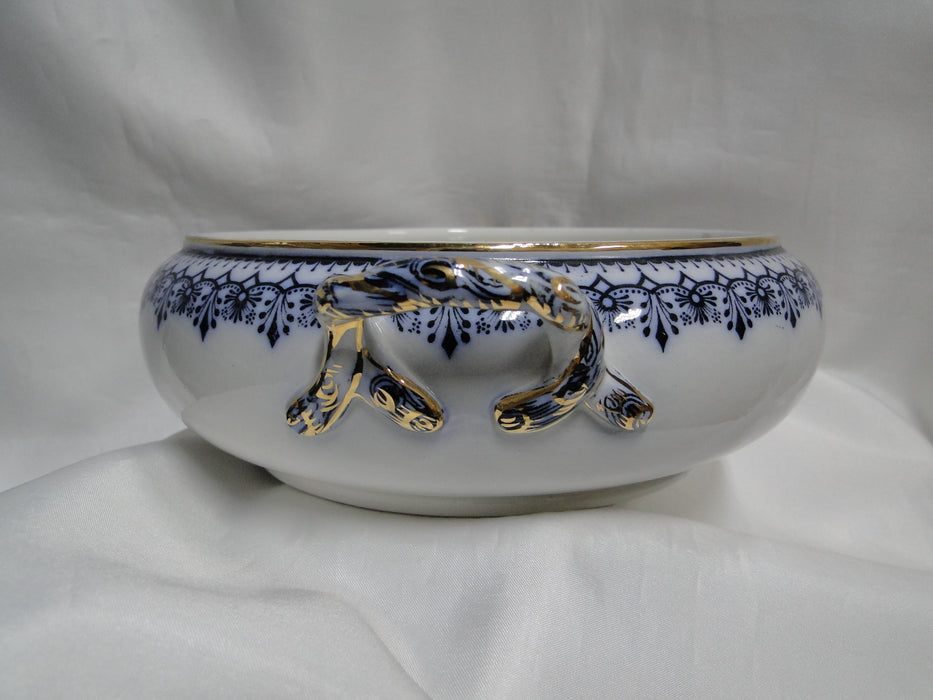 Keeling Croxton, Flow Blue, Antique: Round Serving Bowl, No Lid, Crazing