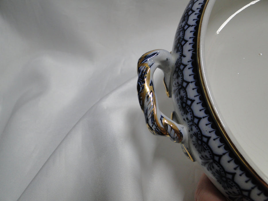 Keeling Croxton, Flow Blue, Antique: Round Serving Bowl, No Lid, Crazing