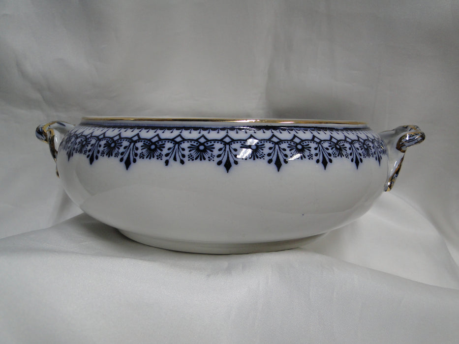 Keeling Croxton, Flow Blue, Antique: Round Serving Bowl, No Lid, Crazing