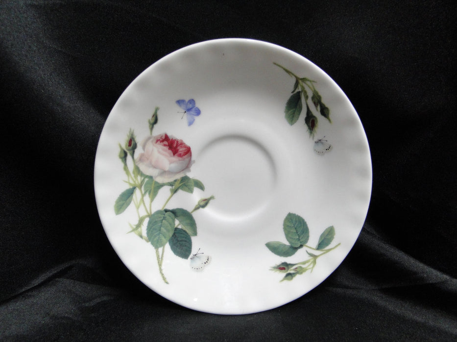 Roy Kirkham, White w/ Redoute Roses: Cup & Saucer Set (s), 2 7/8", No Gold Trim