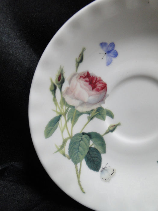 Roy Kirkham, White w/ Redoute Roses: Cup & Saucer Set (s), 2 7/8", No Gold Trim